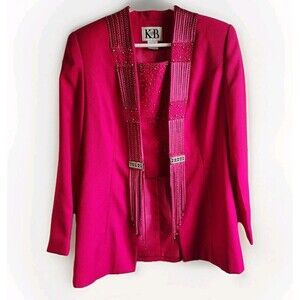 RARE Vintage Stella Louise for KD 2-Piece Blazer Set – Hot Pink Glam Rock - 12